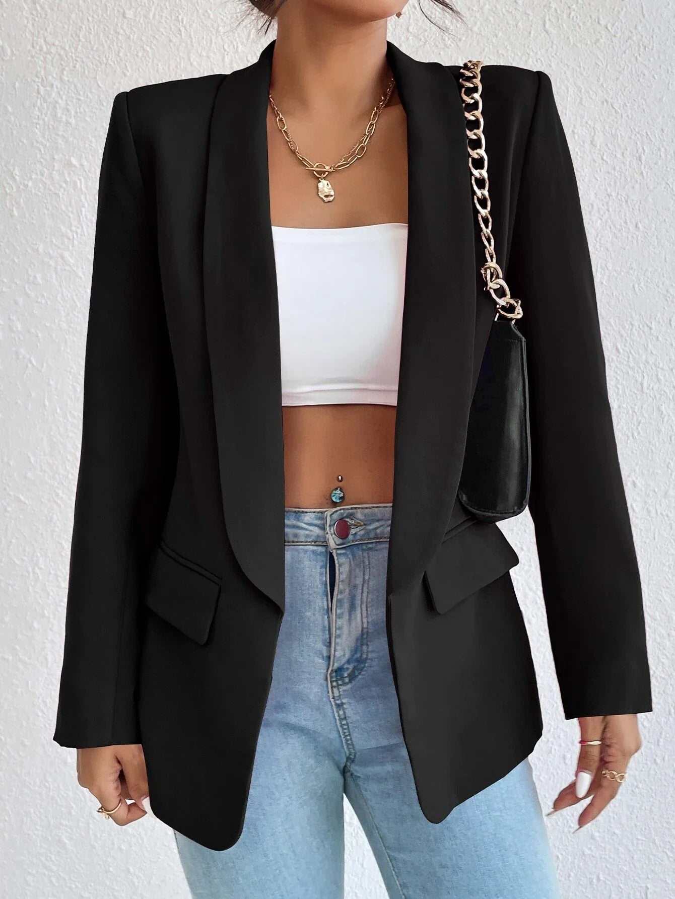 Black Striped Women's Blazer