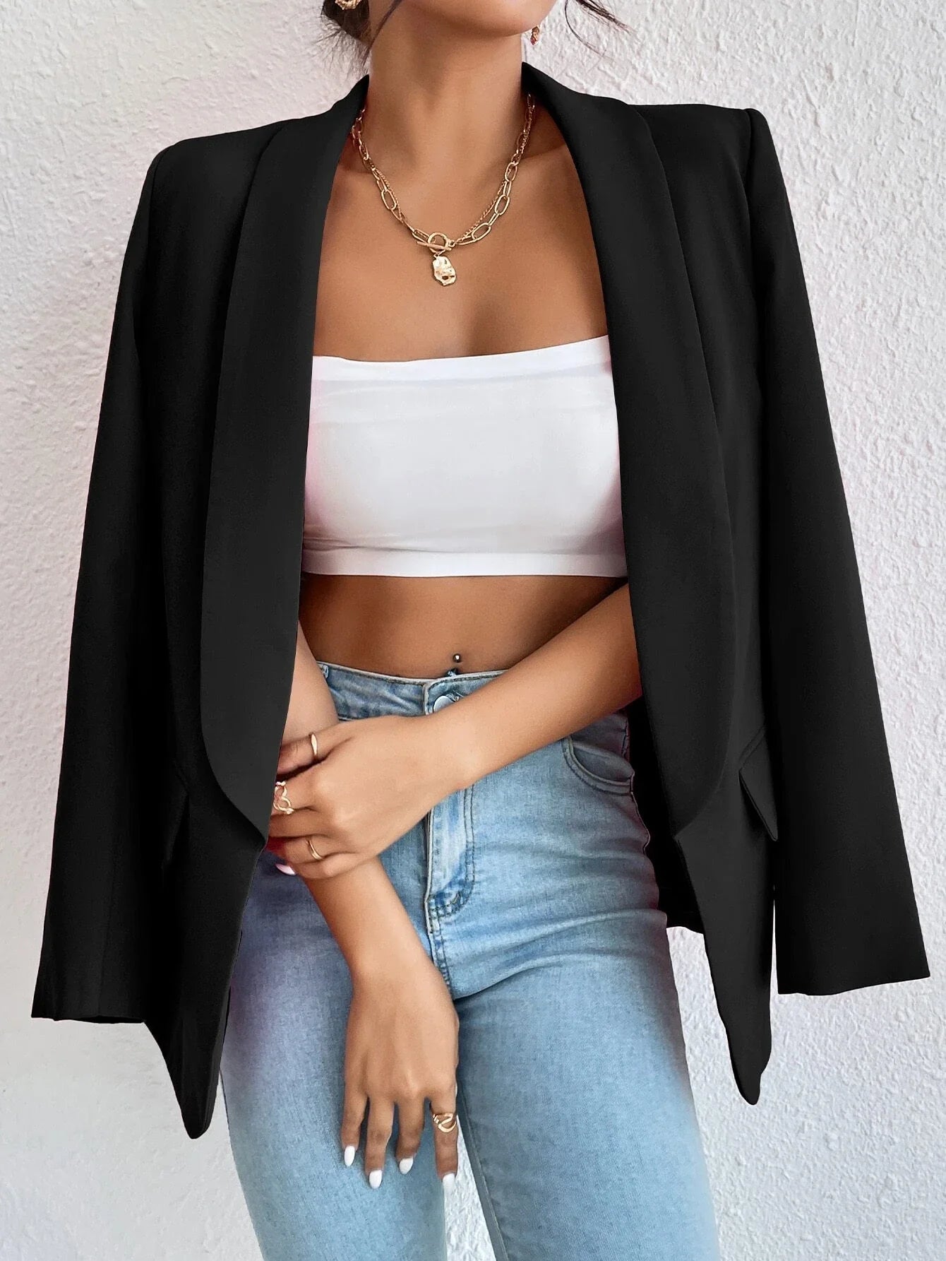 Black Striped Women's Blazer