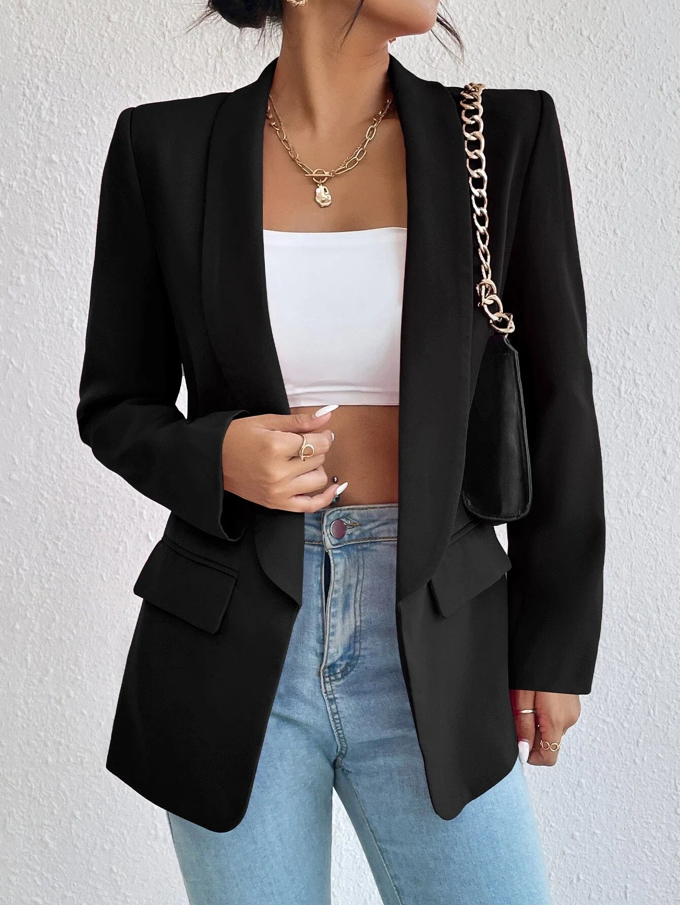 Black Striped Women's Blazer