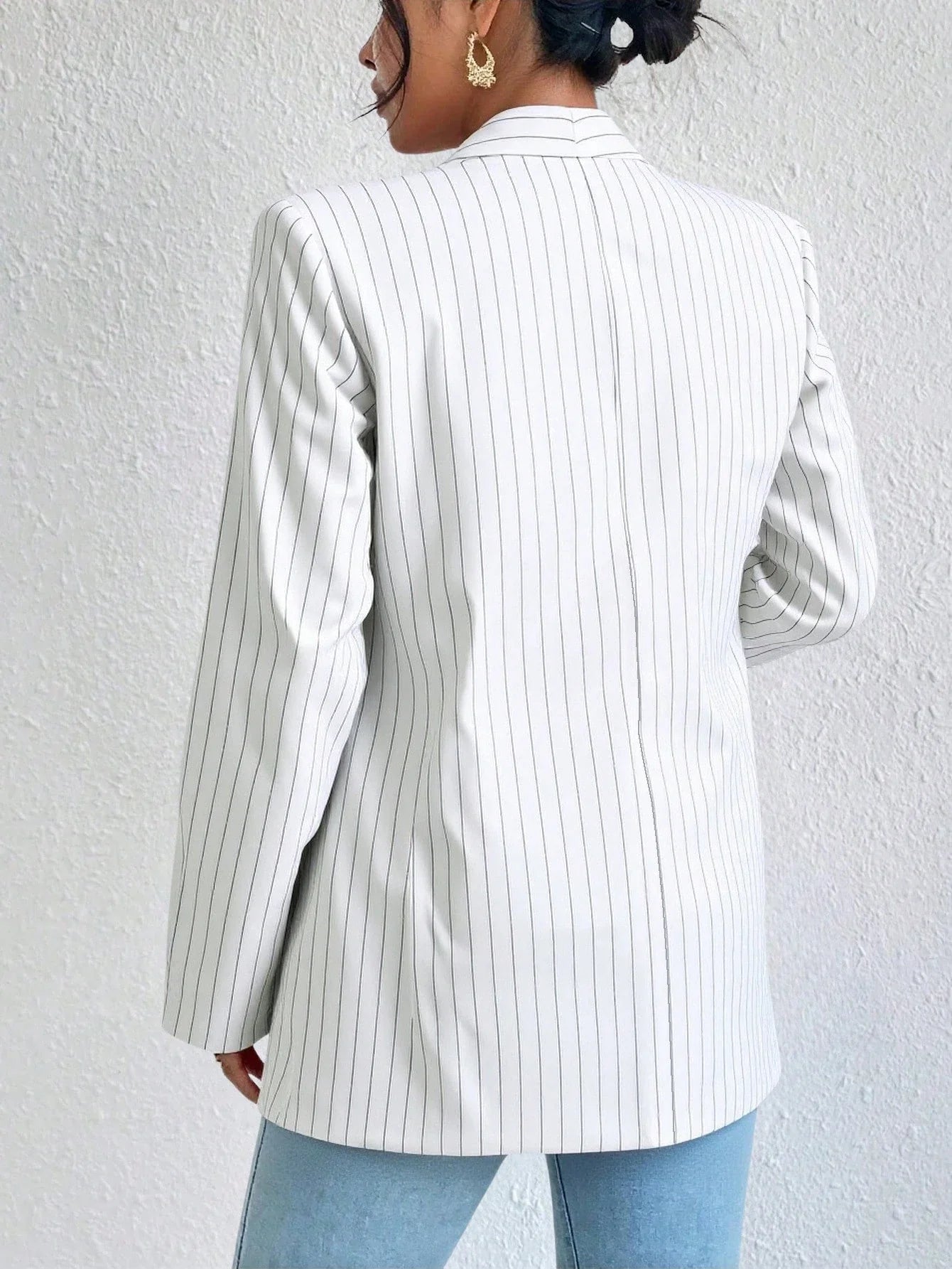 White Striped Women's Blazer