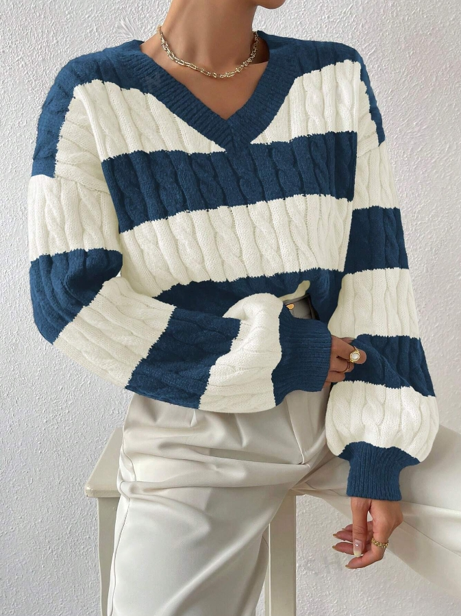 Elegant Striped Women's Sweater