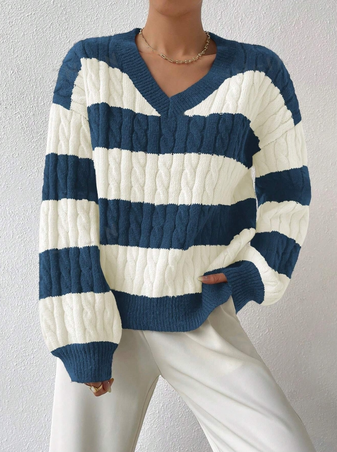 Elegant Striped Women's Sweater