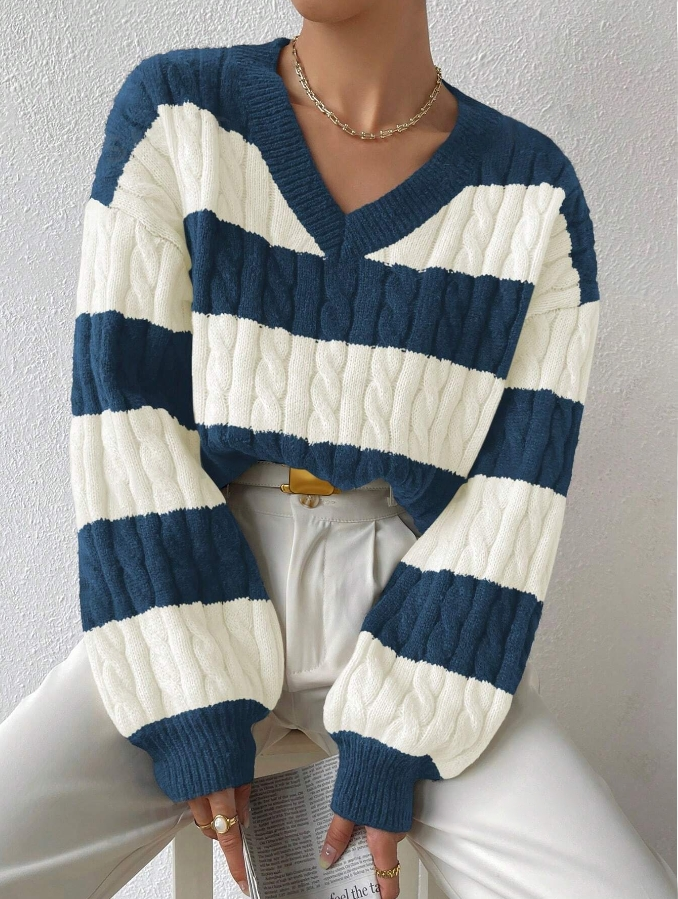 Elegant Striped Women's Sweater