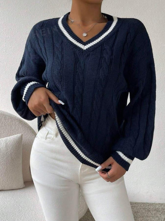 Elegant Women's Sweater with Drop Shoulder